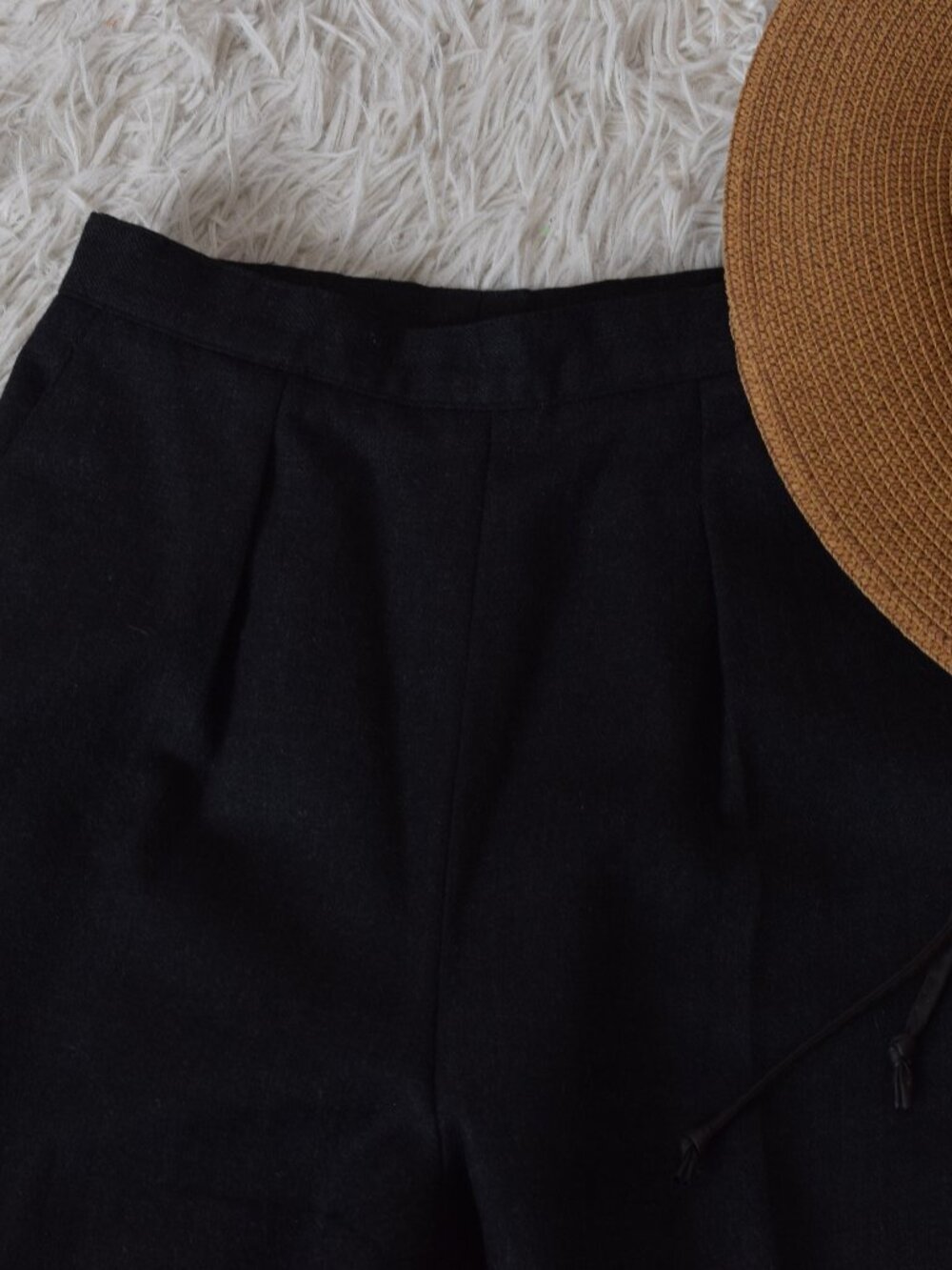Vintage 90s Black Wool Pants by Jones New York Petite | 24 waist